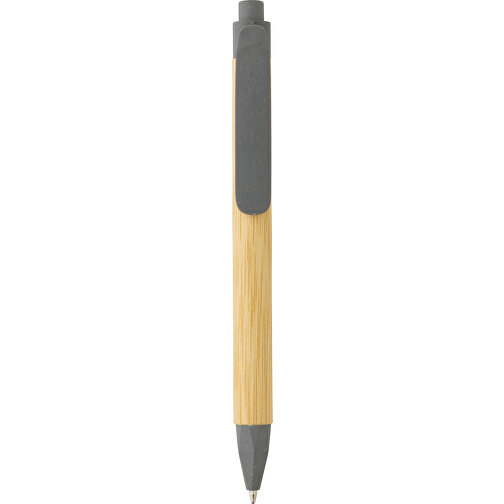 Kugelschreiber Aus Recyceltem Papier, Grau , grau, Papier, 13,90cm (Höhe), Bild 2