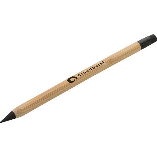 FSC®-Bambus Infinity-Stift Mit Radiergummi , braun, Bambus FSC® zertifiziert, Graphit, 15,70cm (Höhe), Bild 3