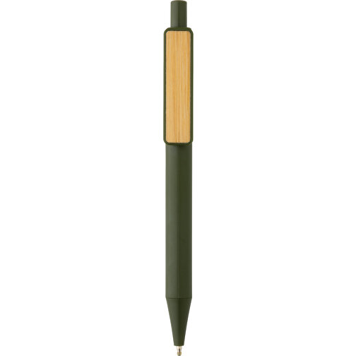 GRS RABS Stift Mit Bambus-Clip, Grün , grün, ABS - recycelt, 14,00cm (Höhe), Bild 2