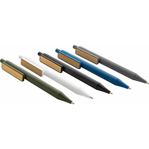 GRS RABS Stift Mit Bambus-Clip, Blau , blau, ABS - recycelt, 14,00cm (Höhe), Bild 7