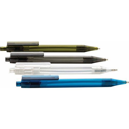 GRS RPET X8 Transparenter Stift, Schwarz , schwarz, PET - recycelt, 14,00cm (Höhe), Bild 7