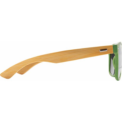 Sonnenbrille Aus Bambus Und RCS Recyceltem Kunststoff, Grün , grün, PC - recycelt, 14,30cm x 4,80cm (Länge x Höhe), Bild 3