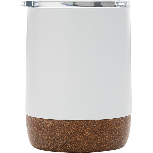 Kleine Vakuum-Kaffeetasse Aus RCS RSteel & Kork, Weiß , weiß, Rostfreier Stahl - recycelt, 10,00cm (Höhe), Bild 3