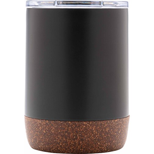 Kleine Vakuum-Kaffeetasse Aus RCS RSteel & Kork, Schwarz , schwarz, Rostfreier Stahl - recycelt, 10,00cm (Höhe), Bild 2