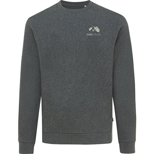 Iqoniq Denali Ungefärbt. Rundhals-Sweater Aus Recycelter BW, Ungefärbtes Anthrazit , ungefärbtes Anthrazit, 50% recycelte und 50% biologische Baumwolle, XS, 67,50cm x 1,00cm (Länge x Höhe), Bild 4