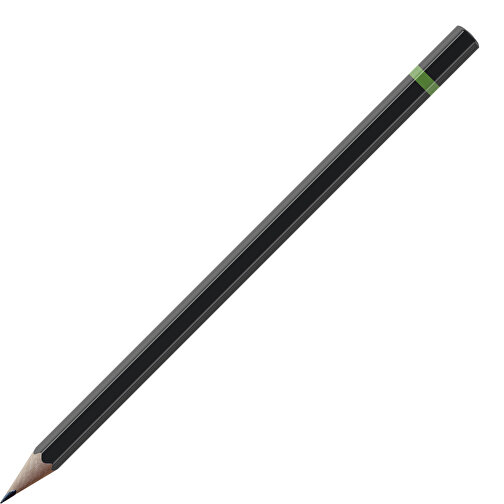 Bleistift, Natur, 6-eckig, Schwarz Lackiert , schwarz / dunkelgrün, Holz, 17,50cm x 0,70cm x 0,70cm (Länge x Höhe x Breite), Bild 1