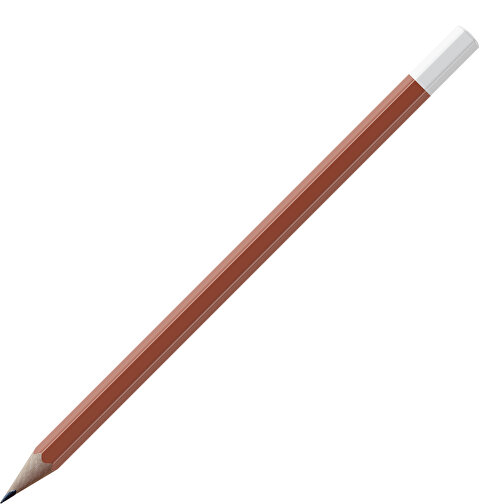Bleistift, Natur, 6-eckig, Farbig Lackiert , rotbraun / weiß, Holz, 17,50cm x 0,70cm x 0,70cm (Länge x Höhe x Breite), Bild 1