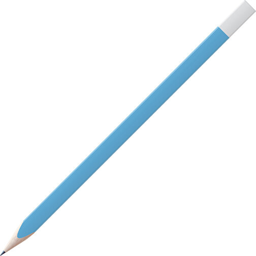 Bleistift, Natur, 3-eckig, Farbig Lackiert , hellblau / weiß, Holz, 17,50cm x 0,70cm x 0,70cm (Länge x Höhe x Breite), Bild 1