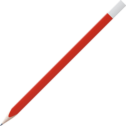 Bleistift, Natur, 3-eckig, Farbig Lackiert , hellrot / weiss, Holz, 17,50cm x 0,70cm x 0,70cm (Länge x Höhe x Breite), Bild 1