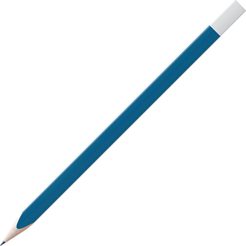 Bleistift, Natur, 3-eckig, Farbig Lackiert , dunkelblau / weiß, Holz, 17,50cm x 0,70cm x 0,70cm (Länge x Höhe x Breite), Bild 1