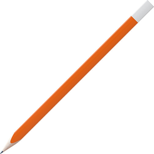 Bleistift, Natur, 3-eckig, Farbig Lackiert , orange / weiß, Holz, 17,50cm x 0,70cm x 0,70cm (Länge x Höhe x Breite), Bild 1