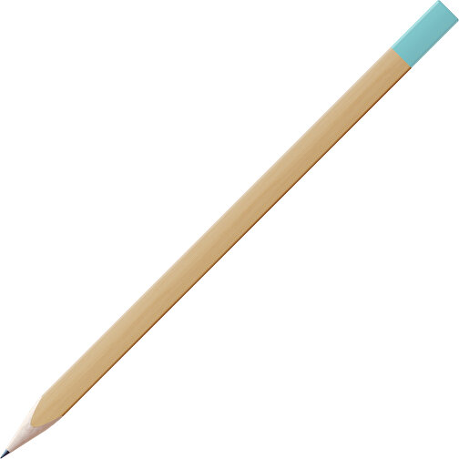 Bleistift, Natur, 3-eckig , natur / hellblau, Holz, 17,50cm x 0,70cm x 0,70cm (Länge x Höhe x Breite), Bild 1