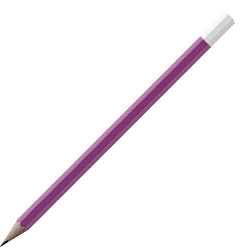 Bleistift, Natur, 6-eckig, Farbig Lackiert , brombeer / weiss, Holz, 17,50cm x 0,70cm x 0,70cm (Länge x Höhe x Breite), Bild 1