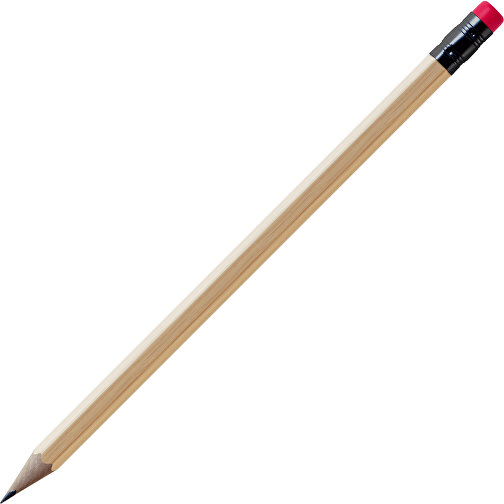 Bleistift, Natur, 6-eckig, Kapsel Schwarz , natur / rot, Holz, 18,50cm x 0,70cm x 0,70cm (Länge x Höhe x Breite), Bild 1