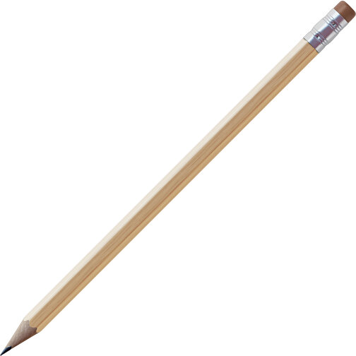 Bleistift, Natur, 6-eckig, Kapsel Silber , natur / braun, Holz, 18,50cm x 0,70cm x 0,70cm (Länge x Höhe x Breite), Bild 1