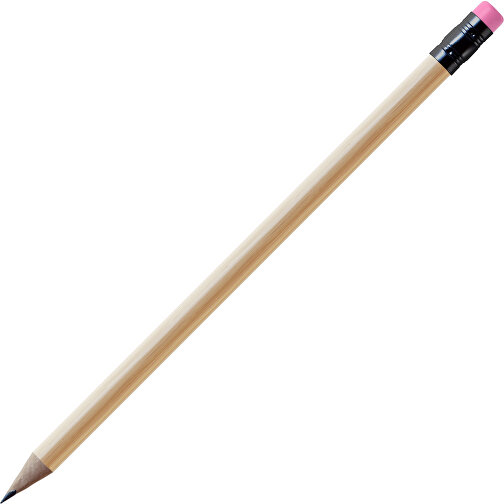 Bleistift, Natur, Rund, Kapsel Schwarz , natur / rosa, Holz, 18,50cm (Länge), Bild 1