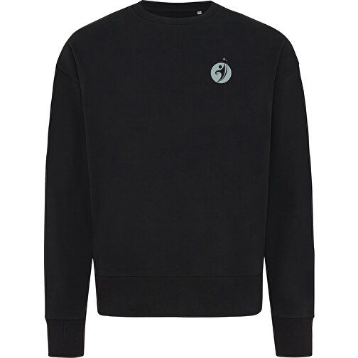 Iqoniq Kruger Relax-Rundhals-Sweater Aus Recycelt. Baumwolle, Schwarz , schwarz, 50% recycelte und 50% biologische Baumwolle, XS, 67,50cm x 1,00cm (Länge x Höhe), Bild 3