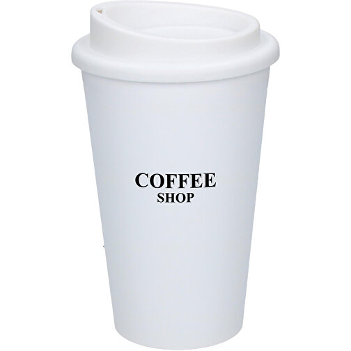 Kaffeebecher 'Premium' , standard-blau PP/schwarz, Kunststoff, 15,50cm (Höhe), Bild 2