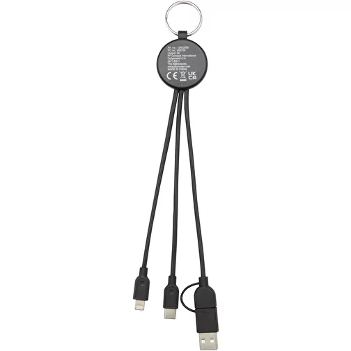Câble de recharge Tecta 6-en-1 en plastique recyclé/bambou avec porte-clés, Image 4
