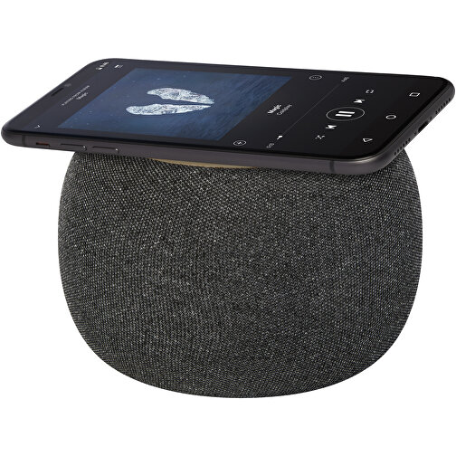 Speaker Bluetooth® con stazione di ricarica wireless in bambù/PET riciclato Ecofiber, Immagine 6