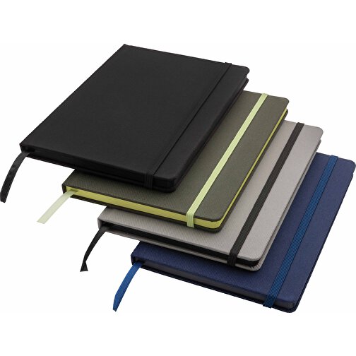 GRS-zertifiziertes RPET-A5-Notizbuch, Schwarz , schwarz, PET - recycelt, 21,30cm x 1,50cm (Länge x Höhe), Bild 7