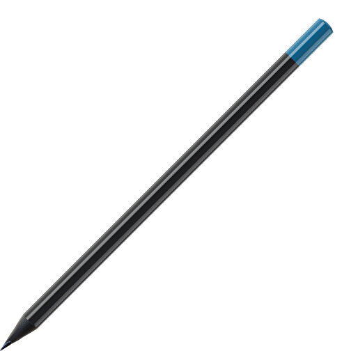 Bleistift, Schwarz Durchgefärbt, Rund, Schwarz Lackiert , schwarz / dunkelblau, Holz, 17,50cm (Länge), Bild 1