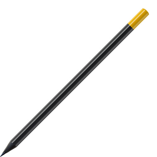 Bleistift, Schwarz Durchgefärbt, Rund, Schwarz Lackiert , schwarz / gelb, Holz, 17,50cm (Länge), Bild 1