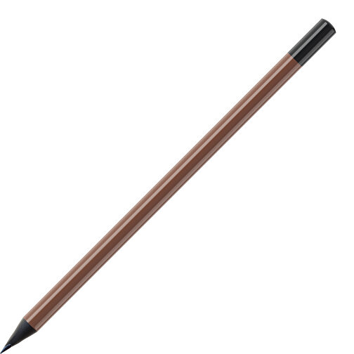 Bleistift, Schwarz Durchgefärbt, Rund, Farbig Lackiert , braun / schwarz, Holz, 17,50cm (Länge), Bild 1