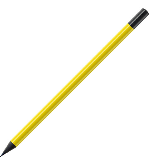 Bleistift, Schwarz Durchgefärbt, Rund, Farbig Lackiert , gelb / schwarz, Holz, 17,50cm (Länge), Bild 1