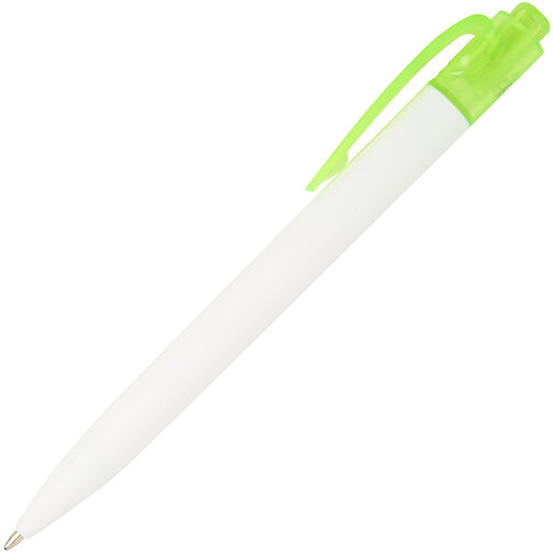 Thalaasa Kugelschreiber Aus Ocean Bound-Kunststoff , Marksman, transparent grün / weiss, Recycelter Kunststoff, 14,30cm (Länge), Bild 3