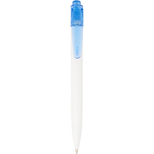 Thalaasa Kugelschreiber Aus Ocean Bound-Kunststoff , Marksman, transparent blau / weiss, Recycelter Kunststoff, 14,30cm (Länge), Bild 1
