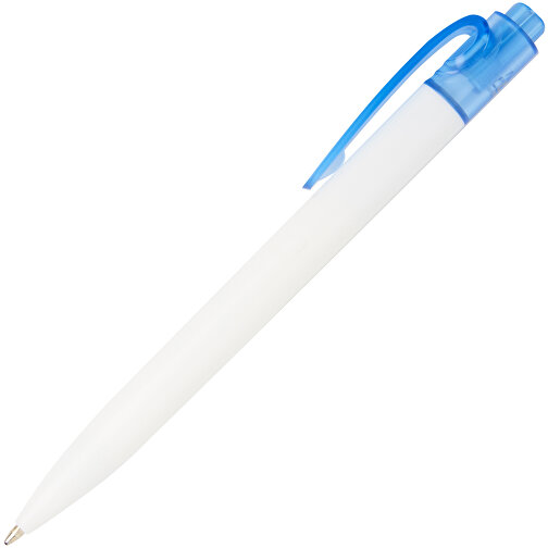Thalaasa Kugelschreiber Aus Ocean Bound-Kunststoff , Marksman, transparent blau / weiss, Recycelter Kunststoff, 14,30cm (Länge), Bild 3
