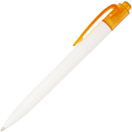 Thalaasa Kugelschreiber Aus Ocean Bound-Kunststoff , Marksman, transparent orange / weiss, Recycelter Kunststoff, 14,30cm (Länge), Bild 3