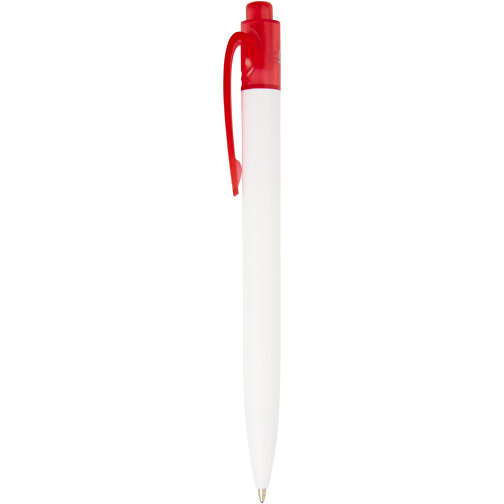 Thalaasa Kugelschreiber Aus Ocean Bound-Kunststoff , Marksman, transparent rot / weiss, Recycelter Kunststoff, 14,30cm (Länge), Bild 2