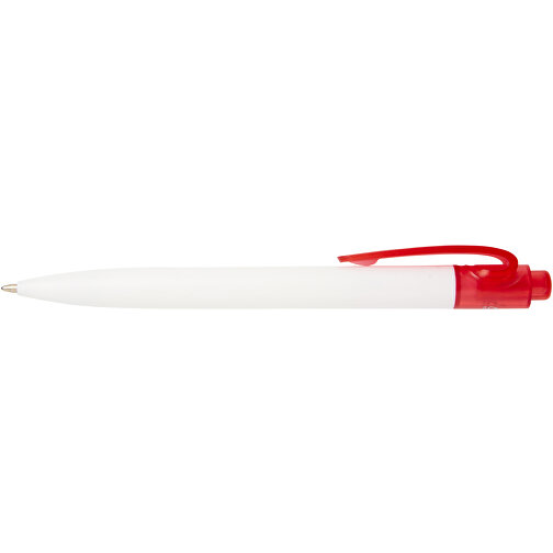 Thalaasa Kugelschreiber Aus Ocean Bound-Kunststoff , Marksman, transparent rot / weiss, Recycelter Kunststoff, 14,30cm (Länge), Bild 4