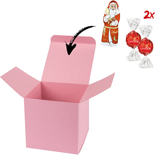 Color Box Lindt X-Mas - Rosa , Lindt, rosa, Papier, 5,50cm x 5,50cm x 5,50cm (Länge x Höhe x Breite), Bild 1