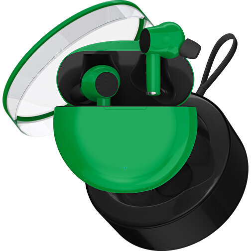 True-Wireless In-Ear Kopfhörer Truly , grün / schwarz, Kunststoff, 6,00cm x 3,00cm x 6,00cm (Länge x Höhe x Breite), Bild 2