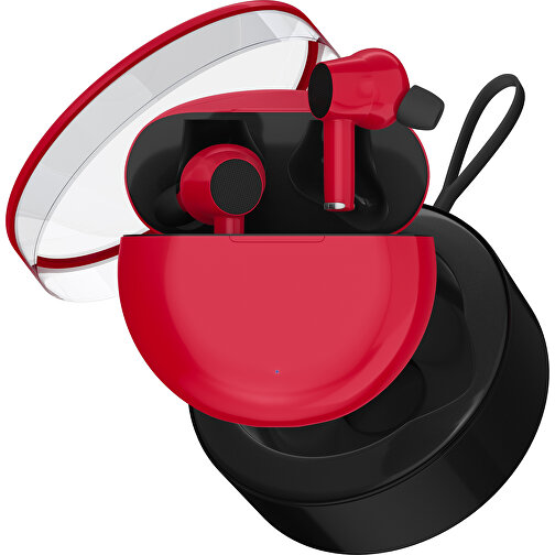 True-Wireless In-Ear Kopfhörer Truly , dunkelrot / schwarz, Kunststoff, 6,00cm x 3,00cm x 6,00cm (Länge x Höhe x Breite), Bild 2