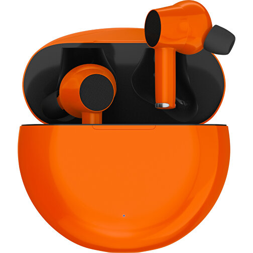 True-Wireless In-Ear Kopfhörer Truly , orange / schwarz, Kunststoff, 6,00cm x 3,00cm x 6,00cm (Länge x Höhe x Breite), Bild 1