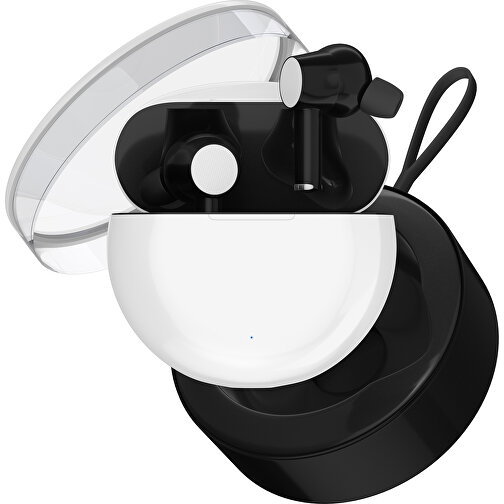 True-Wireless In-Ear Kopfhörer Truly , weiß / schwarz, Kunststoff, 6,00cm x 3,00cm x 6,00cm (Länge x Höhe x Breite), Bild 2