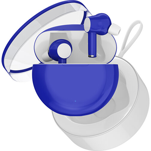 True-Wireless In-Ear Kopfhörer Truly , blau / weiß, Kunststoff, 6,00cm x 3,00cm x 6,00cm (Länge x Höhe x Breite), Bild 2