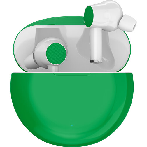 True-Wireless In-Ear Kopfhörer Truly , grün / weiß, Kunststoff, 6,00cm x 3,00cm x 6,00cm (Länge x Höhe x Breite), Bild 1