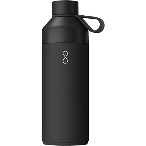 Big Ocean Bottle 1 L Vakuumisolierte Flasche , obsidian black, Recycled stainless steel, 25% PET Kunststoff, 50% Recycelter PET Kunststoff, 25% Silikon Kunststoff, 26,20cm (Höhe), Bild 1