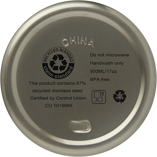 Vasa RCS-zertifizierte Kupfer-Vakuum Isolierflasche Aus Recyceltem Edelstahl, 500 Ml , titan, 87% Recycled stainless steel, 13% PP Kunststoff, 26,40cm (Höhe), Bild 6