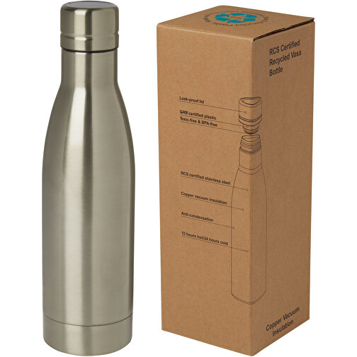 Vasa 500 ml RCS-certificeret genanvendt, vakuumisoleret flaske af rustfrit stål og kobber, Billede 7