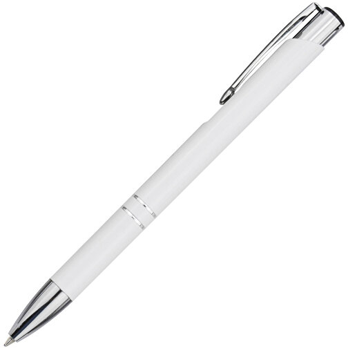 Moneta Kugelschreiber Aus Recyceltem Aluminium , weiß, Recycled Aluminium, ABS Kunststoff, Eisen, 13,60cm (Länge), Bild 3
