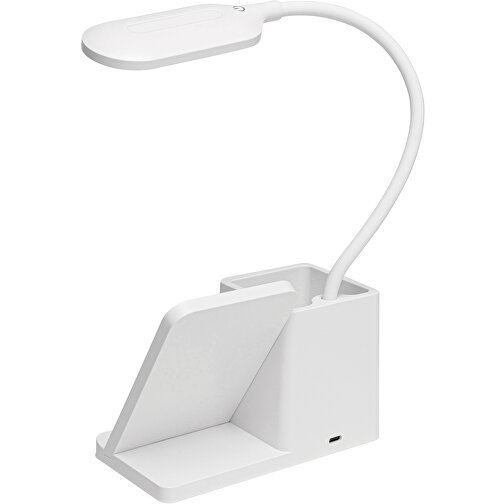 Schreibtisch-Lampe Mit Ladestation LIGHT & CHARGE , weiß, Kunststoff / Silikon, 7,50cm x 28,00cm x 15,00cm (Länge x Höhe x Breite), Bild 4