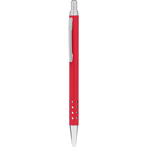 Messing-Kugelschreiber BUDAPEST , rot matt, Messing / Stahl, 13,50cm (Länge), Bild 1