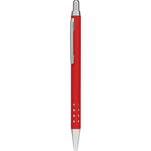 Messing-Kugelschreiber BUDAPEST , rot glänzend, Messing / Stahl, 13,50cm (Länge), Bild 1