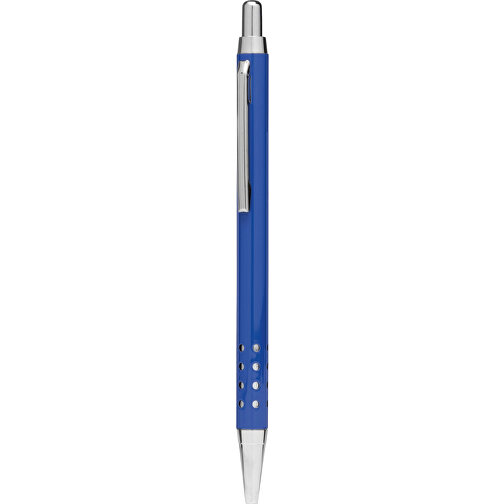 Messing-Kugelschreiber BUDAPEST , blau glänzend, Messing / Stahl, 13,50cm (Länge), Bild 1